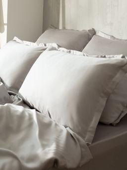 Простыня на резинке 2-спальная SL Home Tencel, 160×200+30 см, тенсель, светло-серая