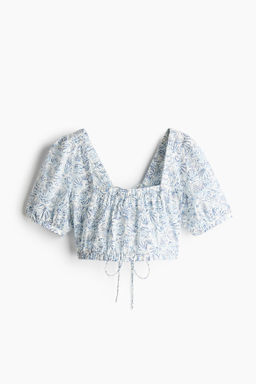 Blusa de algod?n con lazada