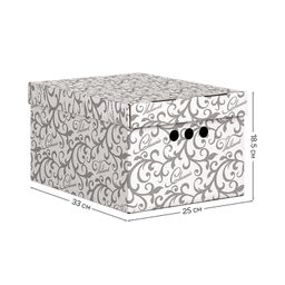 Короб картонный,складн.,малый,25*33*18.5см,светло-сер., набор 4 шт., CLASSIC GREY, шт - Valiant фото 2