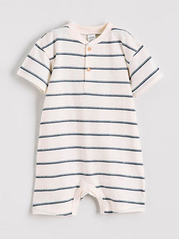 ?izgili K?sa Kollu Erkek Bebek Tulum