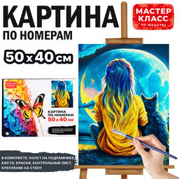 Набор для рисования "Картина по номерам 50х40 см. Тишина в ночи"