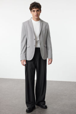 TRENDYOL MAN Gri Regular Fit Dokulu Rahat Esnek Kumas Blazer Ceket TMNAW22CE0235 - Trendyolmilla фото 3