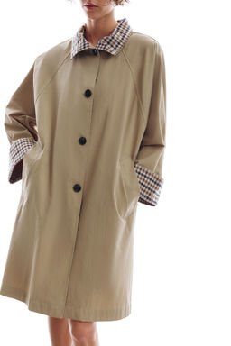 TRENCH OVERSIZE PU?O CUADROS / Tostado - Zara фото 2