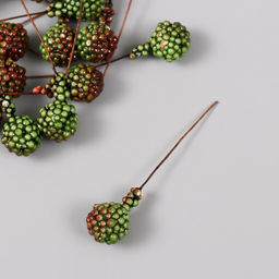 Декор для творчества «Ежевика», набор 25 шт., коричнево-зелёный, 1.4×1.4×6.3 см