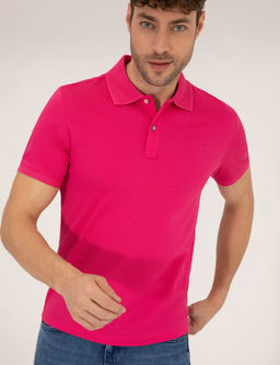 Pembe Slim Fit Polo Yaka Merserize Ti__rt