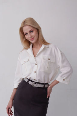 11208 Рубашка белая в стиле сафари - Martichelli фото 6