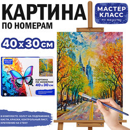Картина по номерам "Осенняя тропа" 40х30 см.