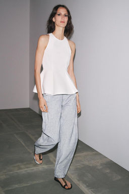 ZW COLLECTION TAPERED COATED MID-RISE JEANS