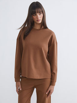 Bisiklet Yaka Oversize Kad?n Sweatshirt