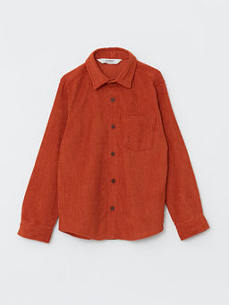 Basic Uzun Kollu Kadife Erkek ?ocuk G?mlek