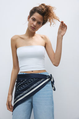 Vaquero con fular Straight High Waist - H&m фото 7