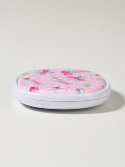 Зеркало складное «Флаконы», 7.5×7.5 см, с увеличением х2, нежно-розовое