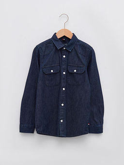 Basic Uzun Kollu Erkek ?ocuk Jean G?mlek