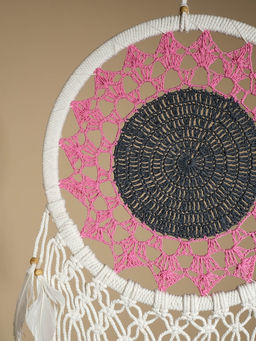 Ловец снов «Розовый подсолнух», 32×90 см