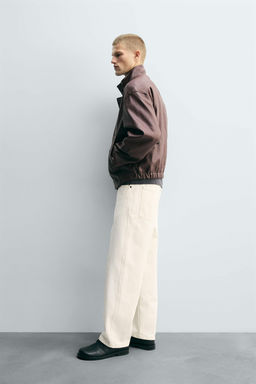 LEATHER EFFECT TEXTURED JACKET - Zara фото 4