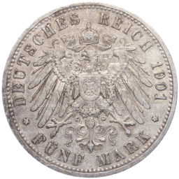 Монета 5 марок 1901 года A Германия (Пруссия)