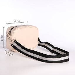 Сумка женская кросс-боди TEXTURA на молнии, 19×7×15 см, бежевая