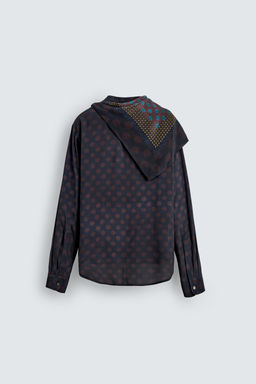 LIMITED EDITION POLKA DOT SCARF FLOWING SHIRT - Zara фото 10