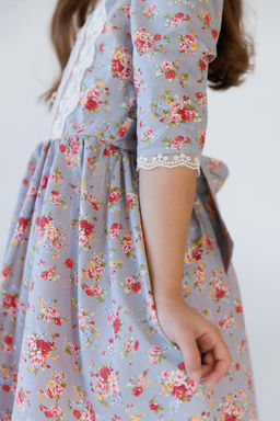 Платье МТ-422 серые цветы - Этоэльф фото 12