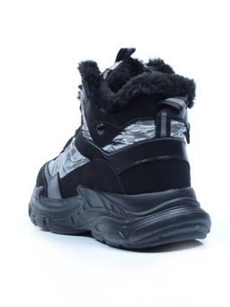 04-8524-4 BLACK Ботинки женские зимние (искусственные материалы) - Фабричный китай фото 4