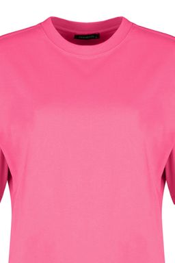 Fusya%100 Kal?n Pamuklu Premium Oversize/Genis Kal?p Bisiklet Yaka Orme T-Shirt TWOSS23TS00040