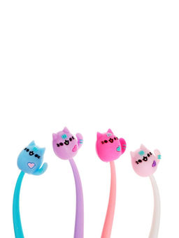 Цена за 2 шт. Ручка гелевая-прикол, синий стержень, Котик МИКС