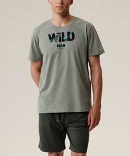 ATLANTIC NMP-396 Пижама мужская Wild светло-оливковый + темный хаки