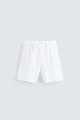 BERMUDA REGULAR FIT LINO ALGOD?N / Blanco
