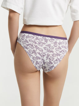 Цена за 2 штуки! Трусы женские слипы молочно-бежевые с контурными цветами контурные цветы на молочном 412246H - Mark formelle фото 4