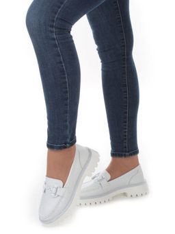 03-HY6-2D WHITE Лоферы женские (натуральная кожа) - Фабричный китай фото 2