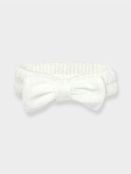 Повязка для умывания Доляна «Бантик», микрофибра, белая