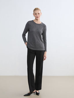 Bisiklet Yaka Desenli Kad?n Ti??rt