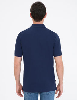 Koyu Lacivert Regular Fit Polo Yaka Basic Ti__rt
