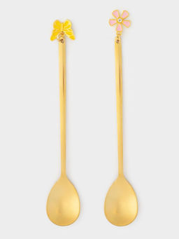 Ложка десертная, 14 см, 2 шт, сталь, золотистая, Цветок/Бабочка, Butterfly - Anna lafarg фото 8