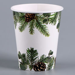 Цена за 10 шт. Стакан бумажный одноразовый «С Новым годом»