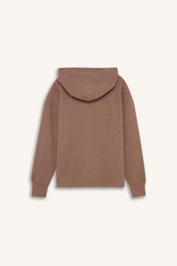 Повседневная базовая однотонная толстовка с капюшоном Relax Fit - Defacto фото 9