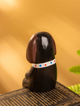 Сувенир «Щенок сидячий», 5×7×15 см, дерево, чёрный