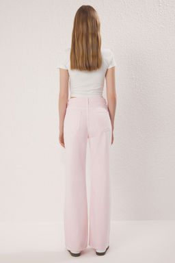 TRENDYOLMILLA Koyu Mavi Premium Yuksek Bel Wide Leg Jeans TWOSS25JE00089  фото 9