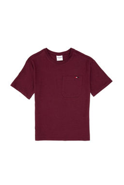 Erkek _ocuk Bordo Bisiklet Yaka Ti__rt