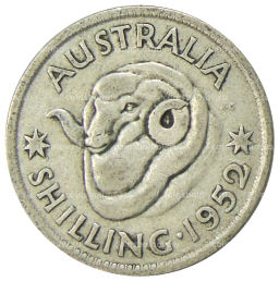 Монета 1 шиллинг 1952 года Австралия