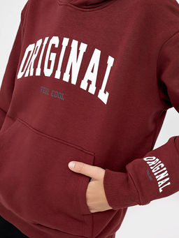 Стильное свободное худи пыльно-бордового цвета для мальчиков - Mark formelle фото 3