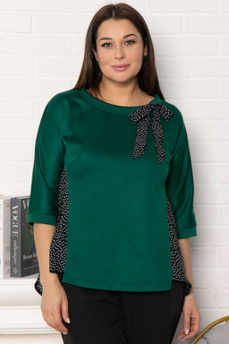 Блуза Федерика (изумрудно-черная) Б15001-18М