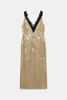 ZW COLLECTION SEQUIN LACE DRESS - Zara фото 10