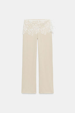 PANTAL?N RIB ENCAJE / Rosa tiza - Zara фото 4