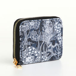 Кошелёк женский, маленький, на молнии, синий