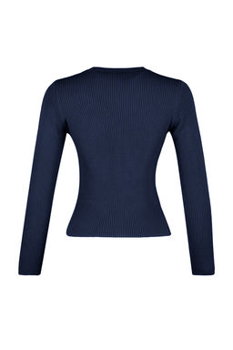 Lacivert Basic Fitilli Triko Kazak TWOAW22KZ1708