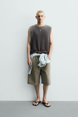 CAMISETA TANK PUNTO  LAVADO / Marr?n