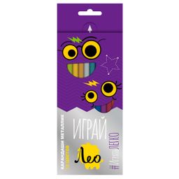 Лео Играй Набор трехгранных карандашей металлик LGMCP-12 заточенный 8 х 12 цв