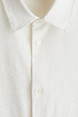 Camisa de manga corta en mezcla de lino Loose Fit - H&m фото 4