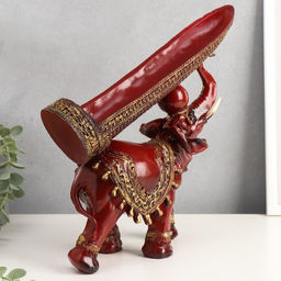 Подставка под бутылку полистоун «Слон с попоной с кисточками», 29×28×10.5 см